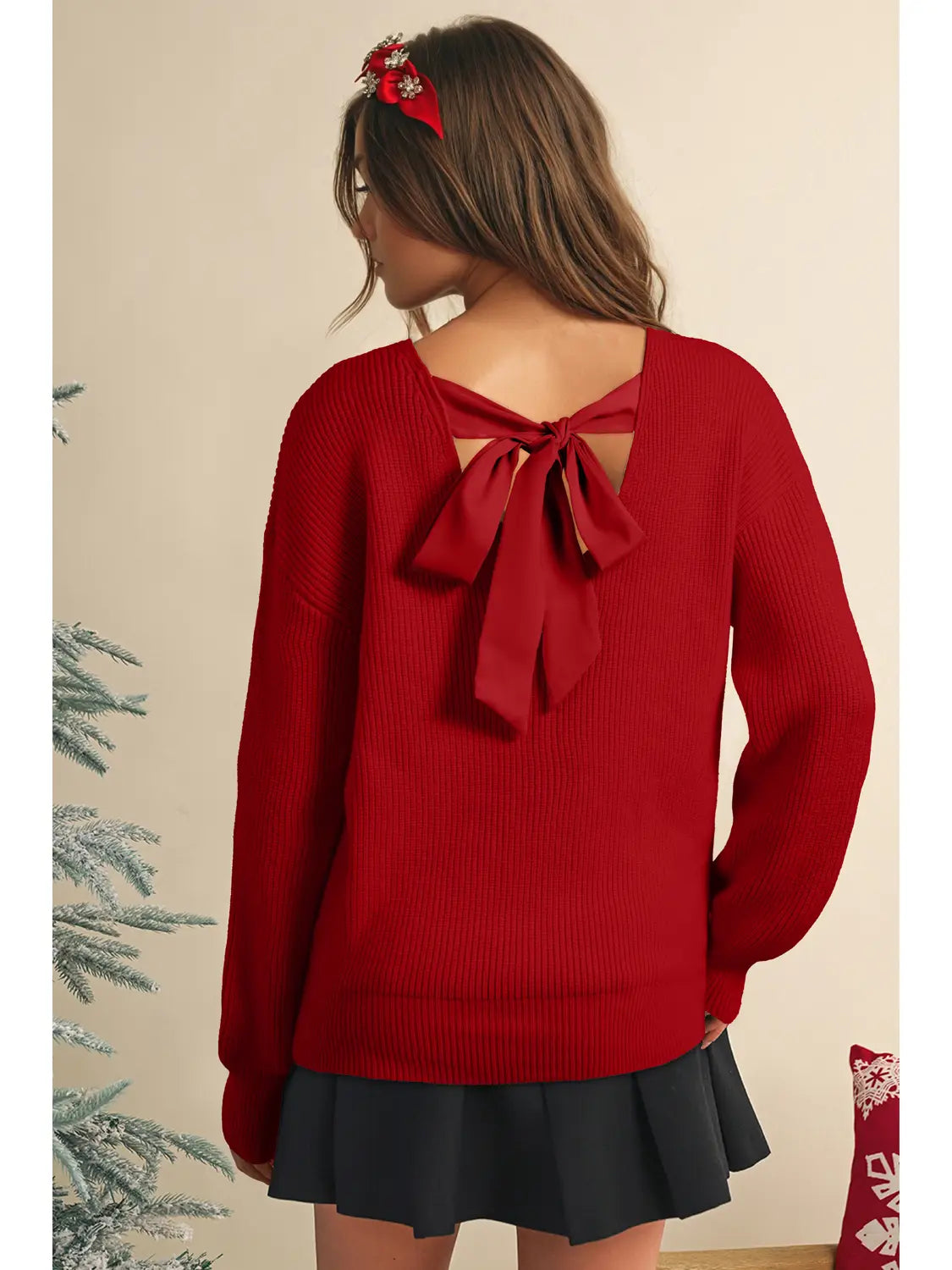 Ribbon Knot Back Sweater