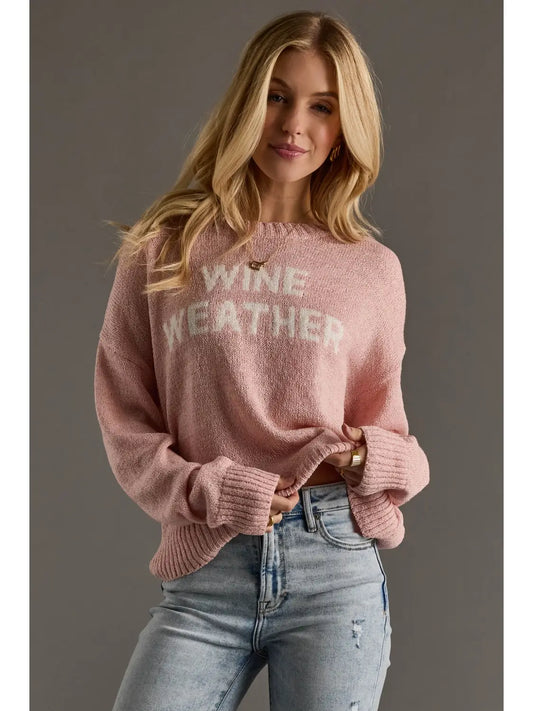 Wine Weather Sweater Lt Pink