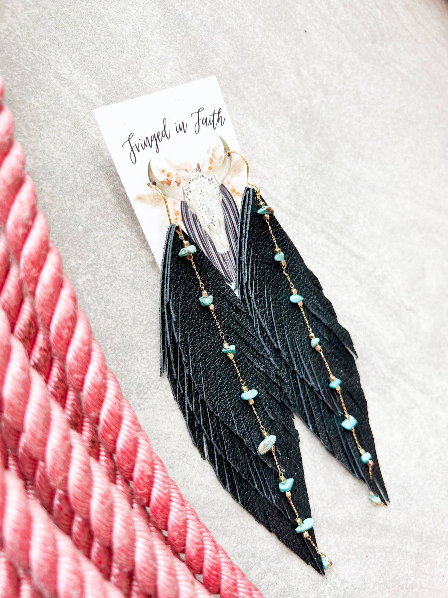 Fringed In Faith - Leather Shoulder Dusters | Black
