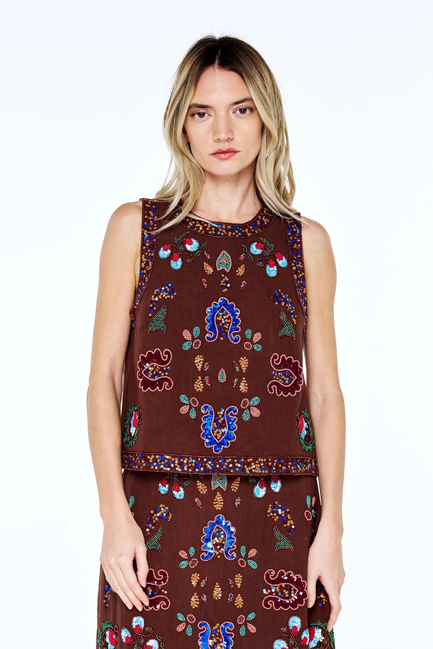 Beaded Sequin Tank Top