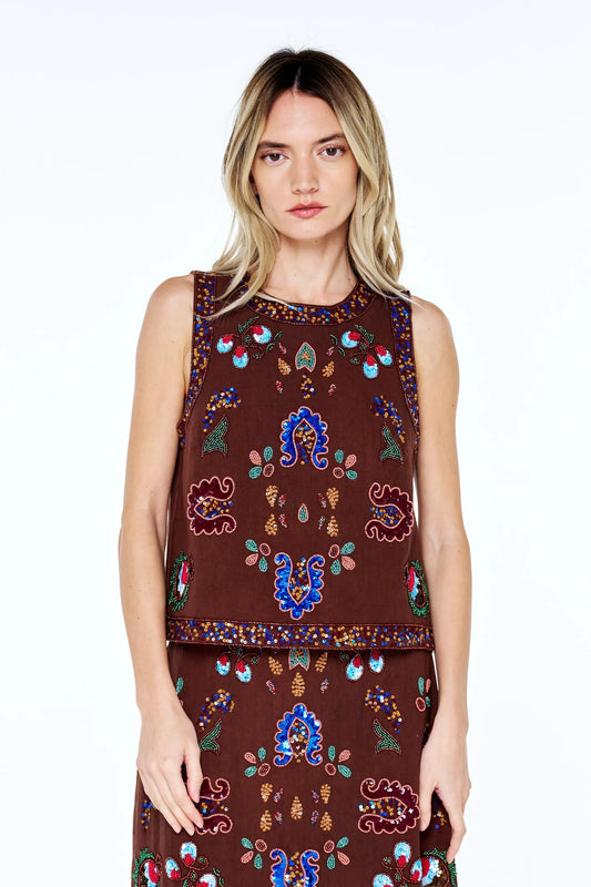 Beaded Sequin Tank Top