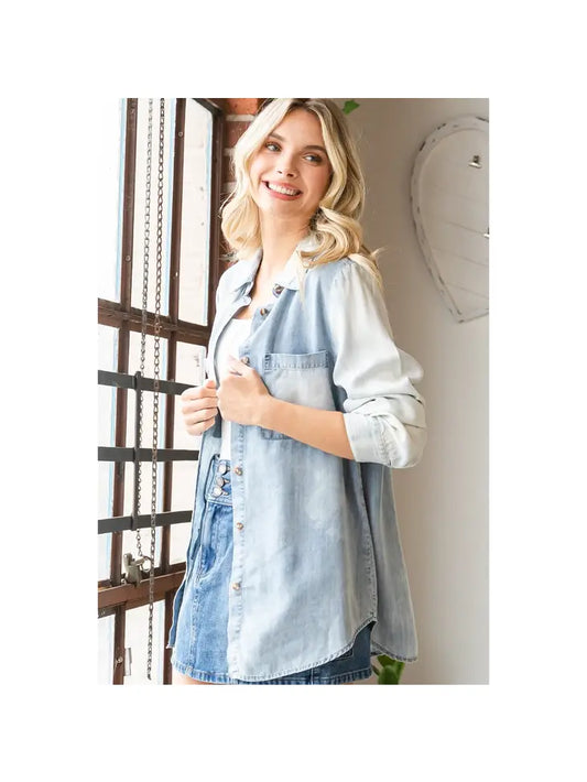 VT71722 Ombre Denim Shirt