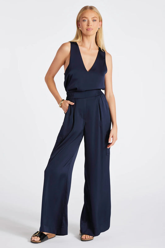 Pull On Satin Cargo Pant