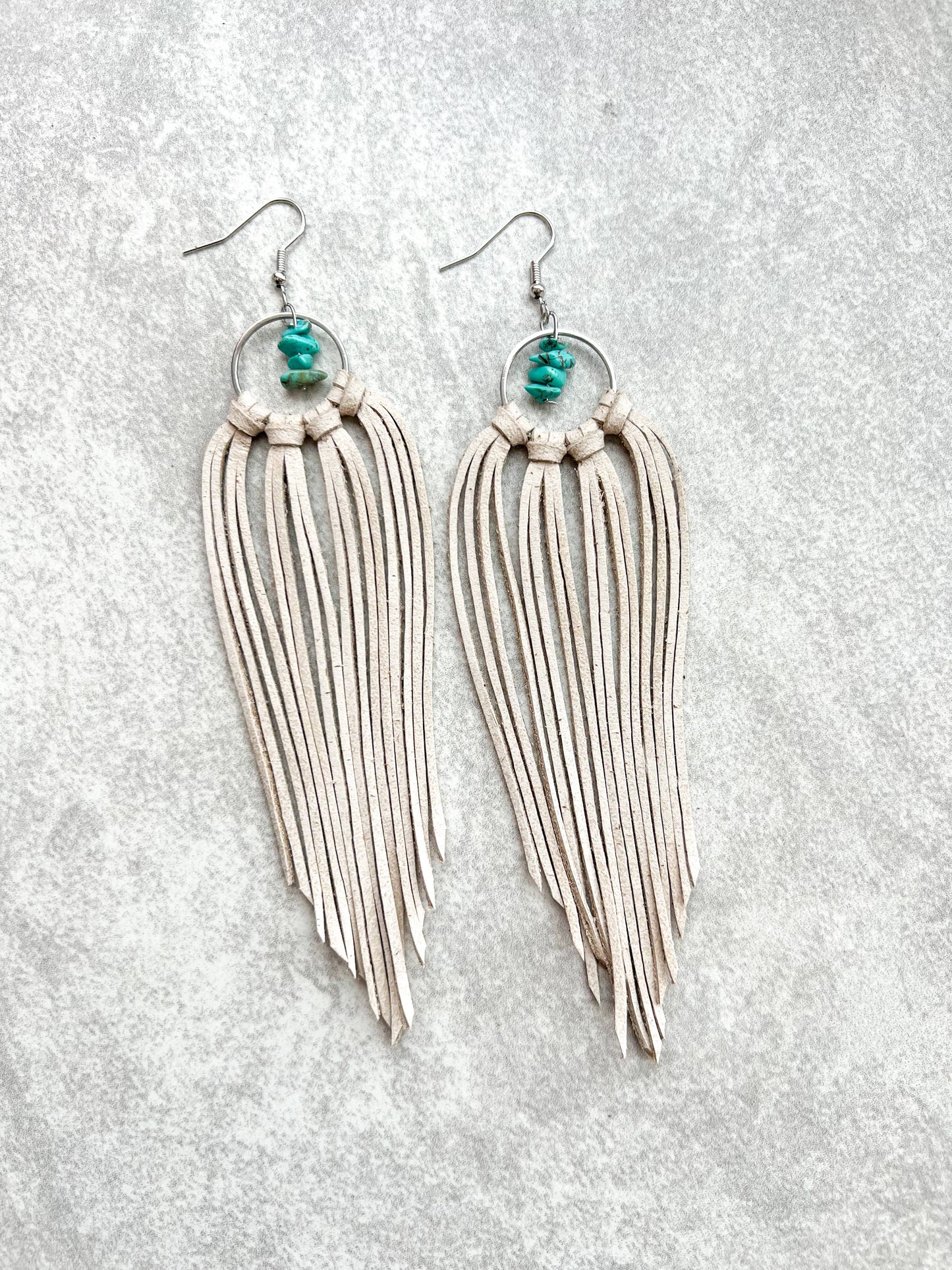Fringed In Faith - Bozeman Fringe Earrings w/ Turquoise Beads