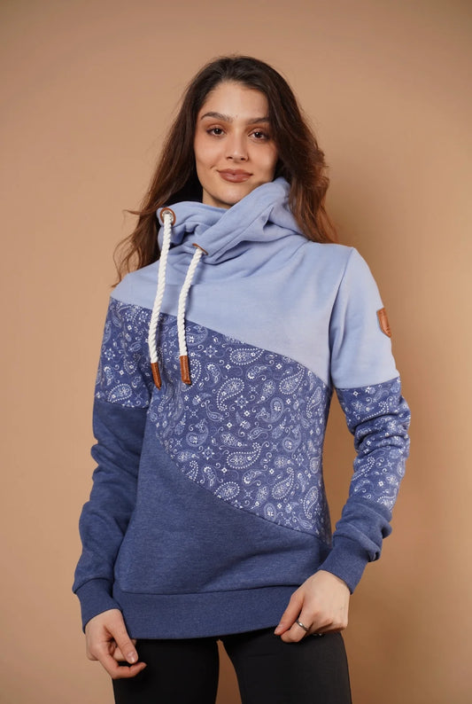 Selene Chambray Mix Womens Hoodie