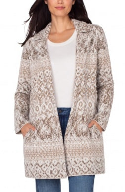 Long Sleeve Open Front Cardigan - Oatmeal