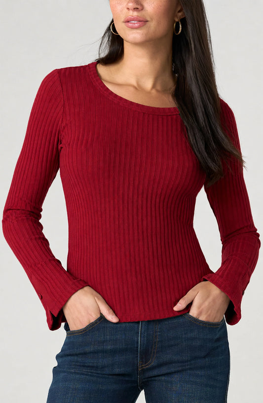 Deep Cranberry Scoop Knit