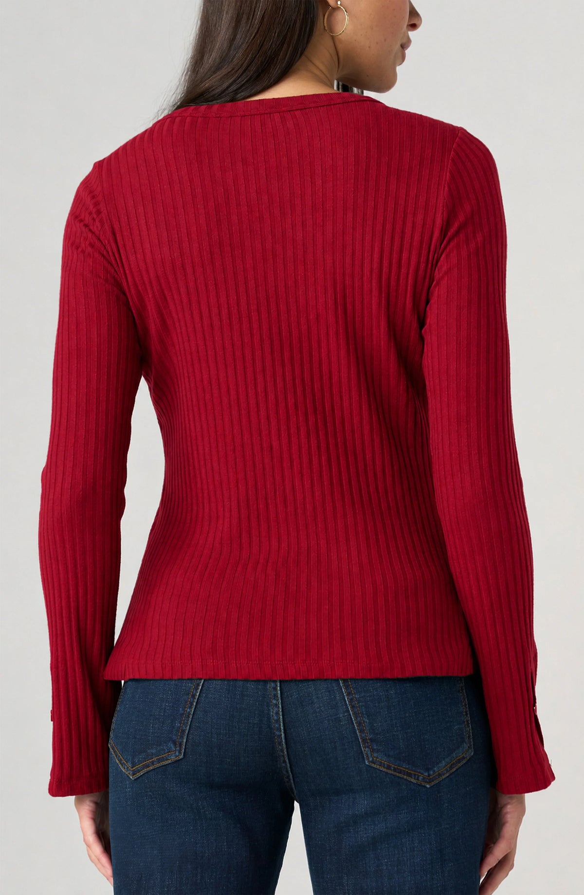Deep Cranberry Scoop Knit