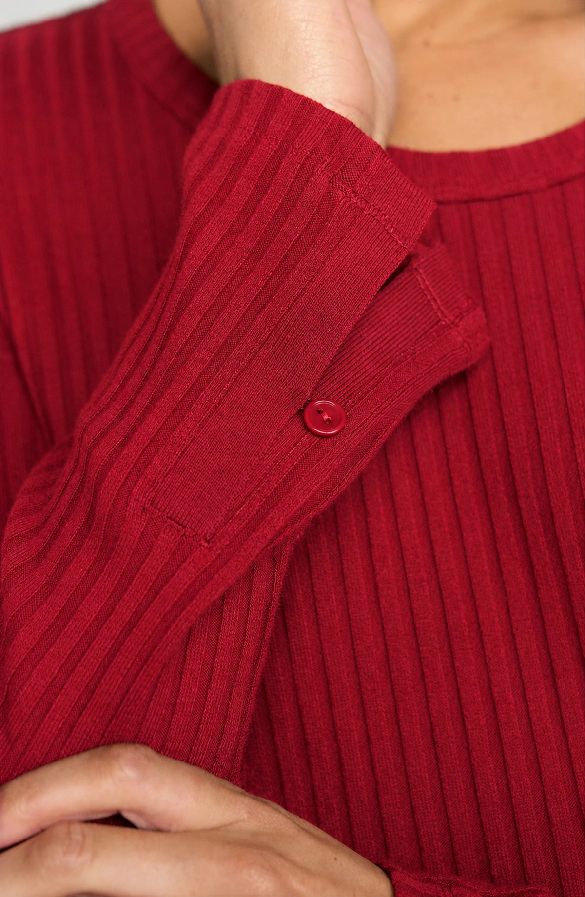 Deep Cranberry Scoop Knit