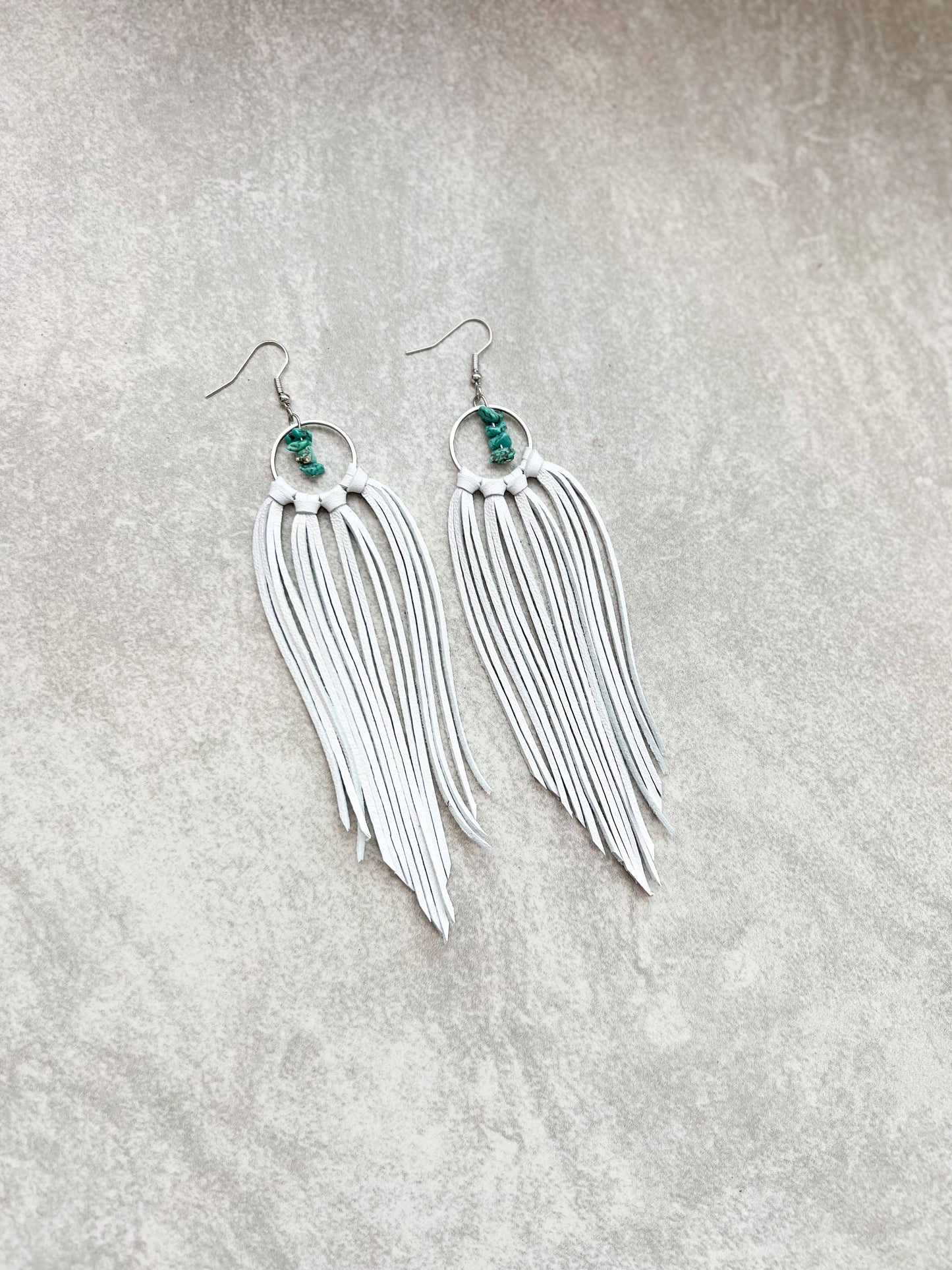 Fringed In Faith - Bozeman Fringe Earrings w/ Turquoise Beads