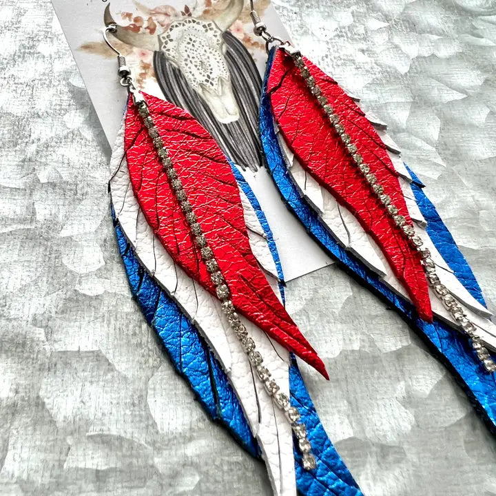 Merica Feather Earrings