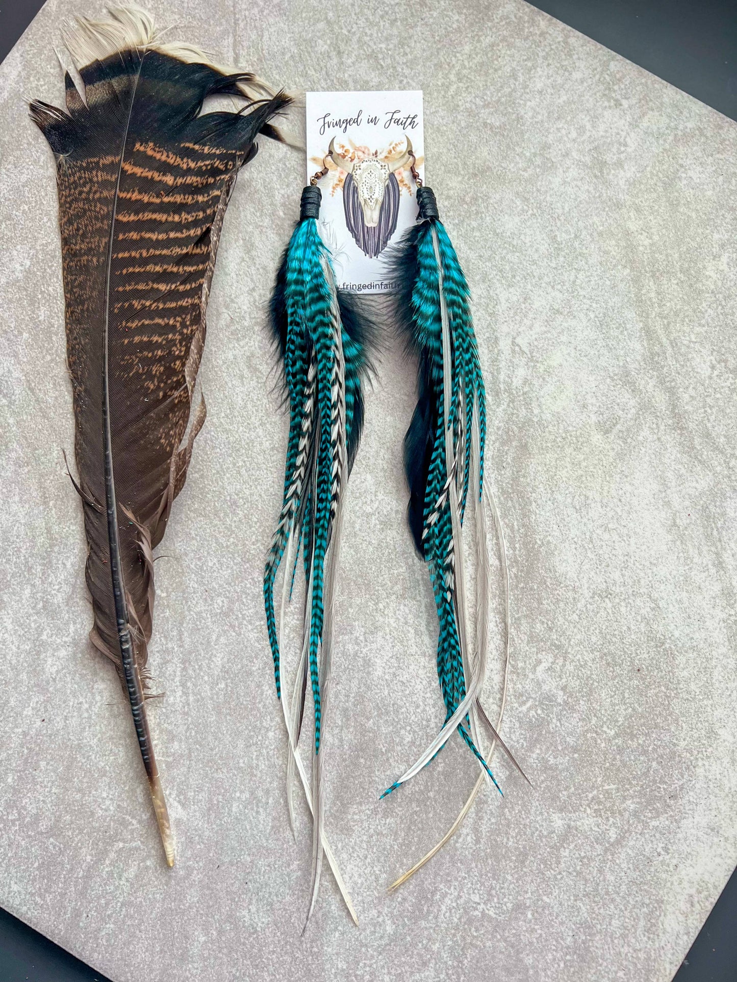 Fringed In Faith - Saco Feather Earrings