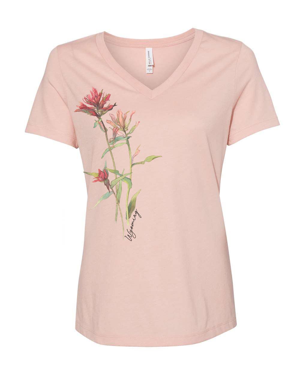 Wyoming Indian Paintbrush Tee – Women's Relaxed V-Neck