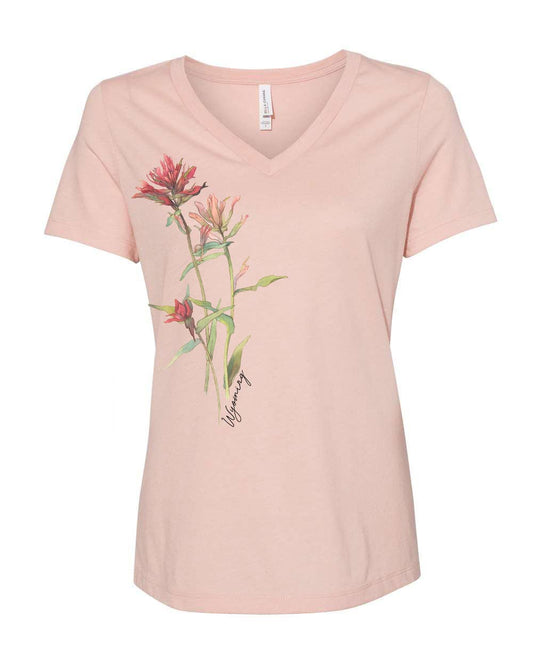 Wyoming Indian Paintbrush Tee – Women's Relaxed V-Neck
