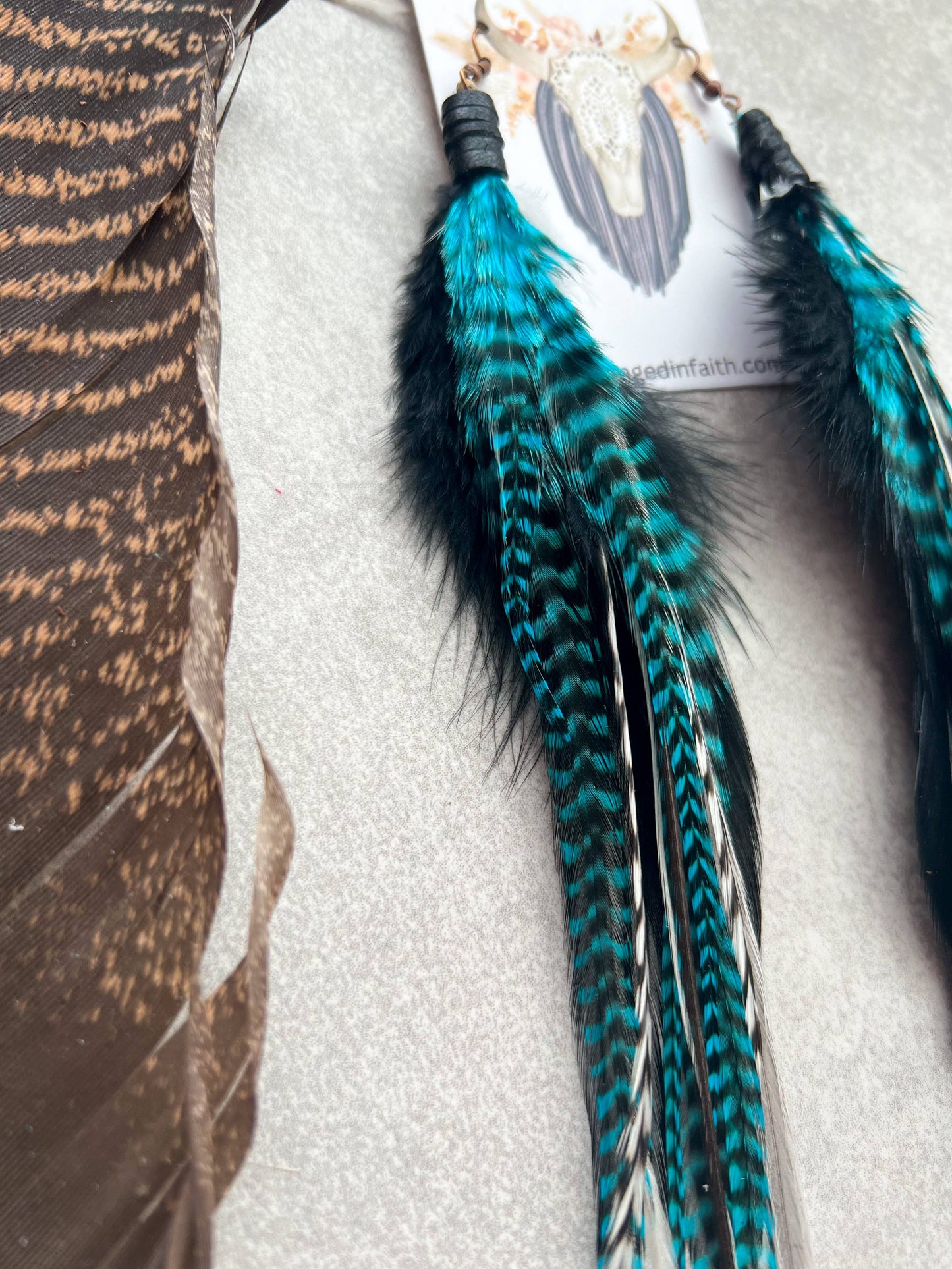 Fringed In Faith - Saco Feather Earrings