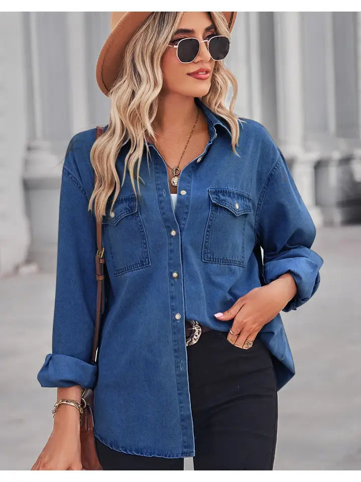 Denim LS Top Blue