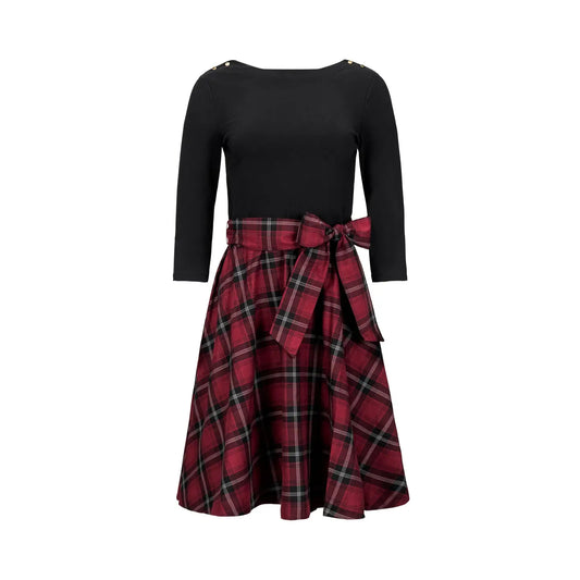 French Skater Dress- Oxblood Plaid