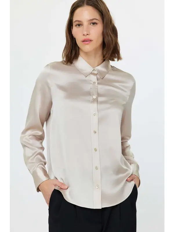 100% Silk button down blouse