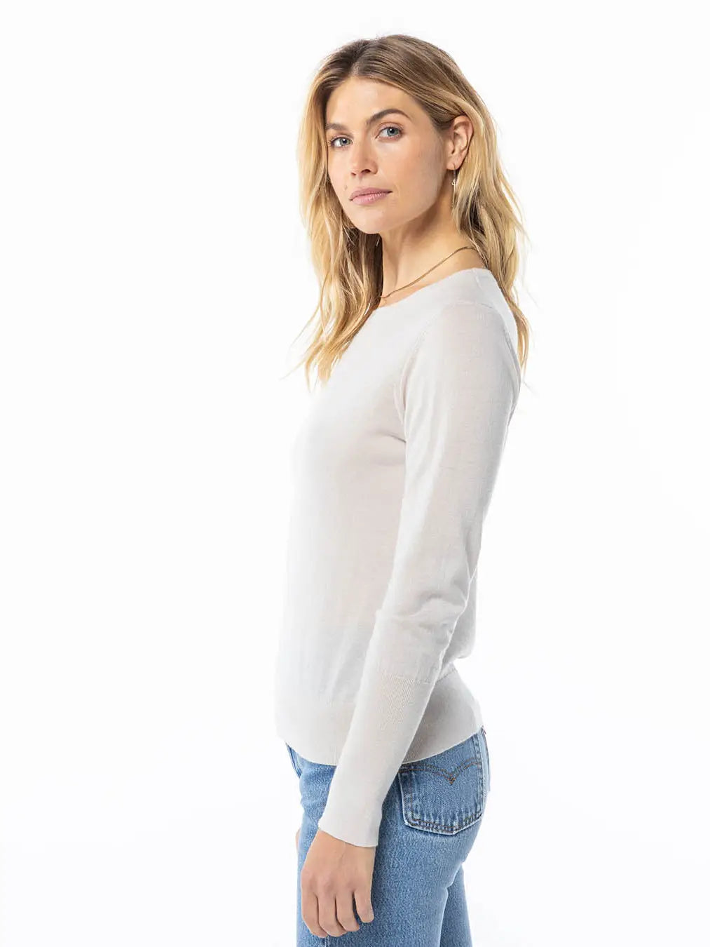 Worsted Cashmere LS Tee Moonbeam