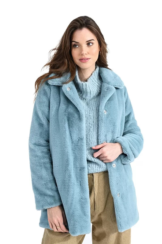 Woven Coat Blue