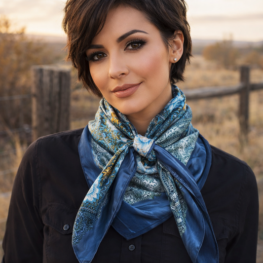 35X35" Blue Leaf Wild Rag WR1031