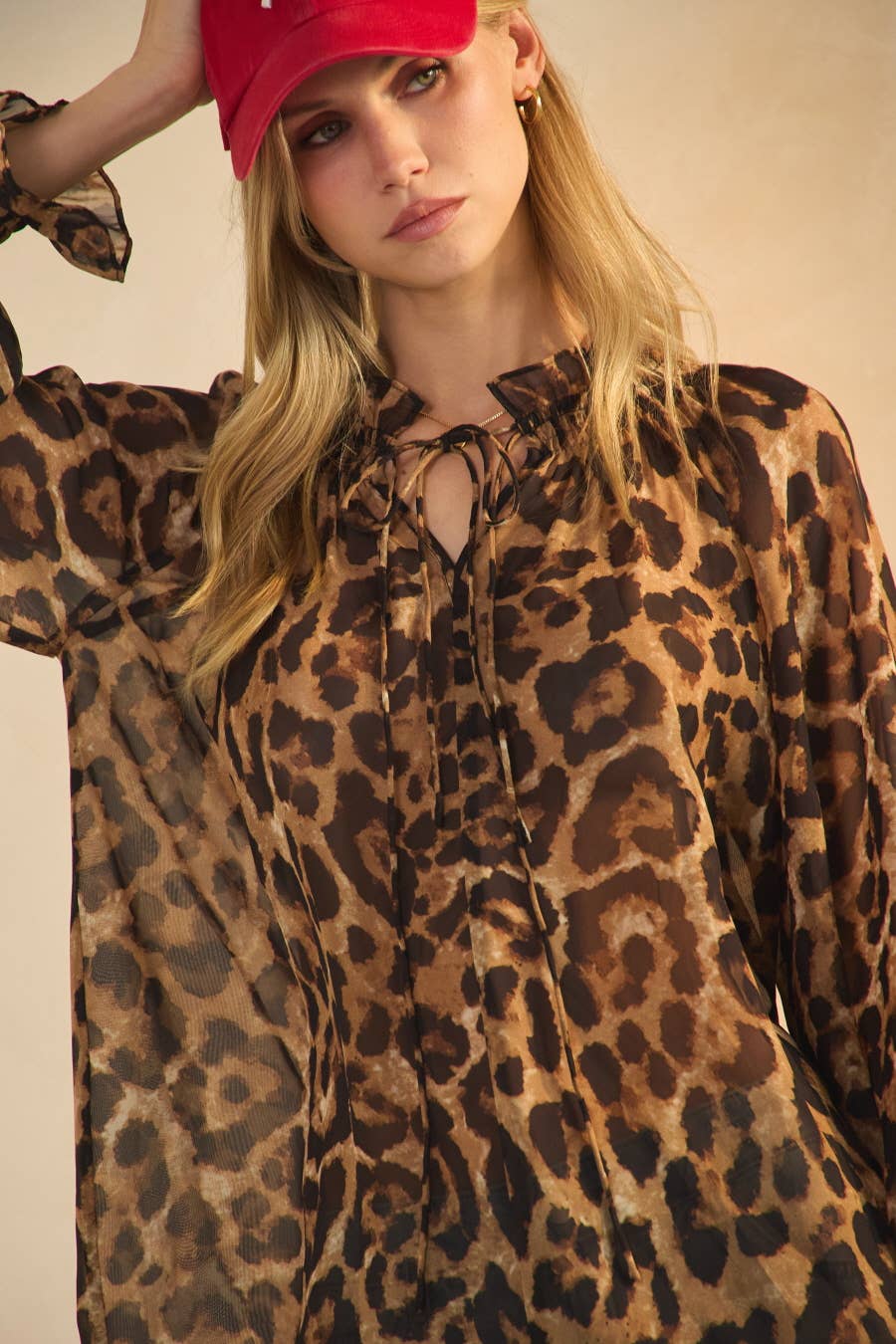 Sheer Leopard Printed Blouse
