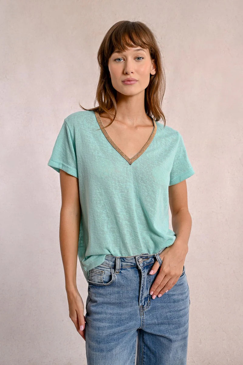 T427DP Flowy Vneck Tshirt