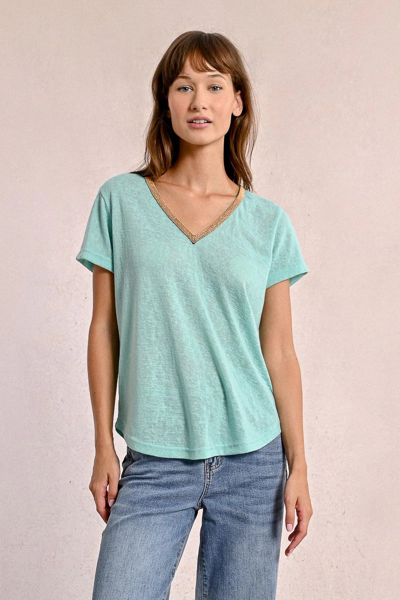 T427DP Flowy Vneck Tshirt