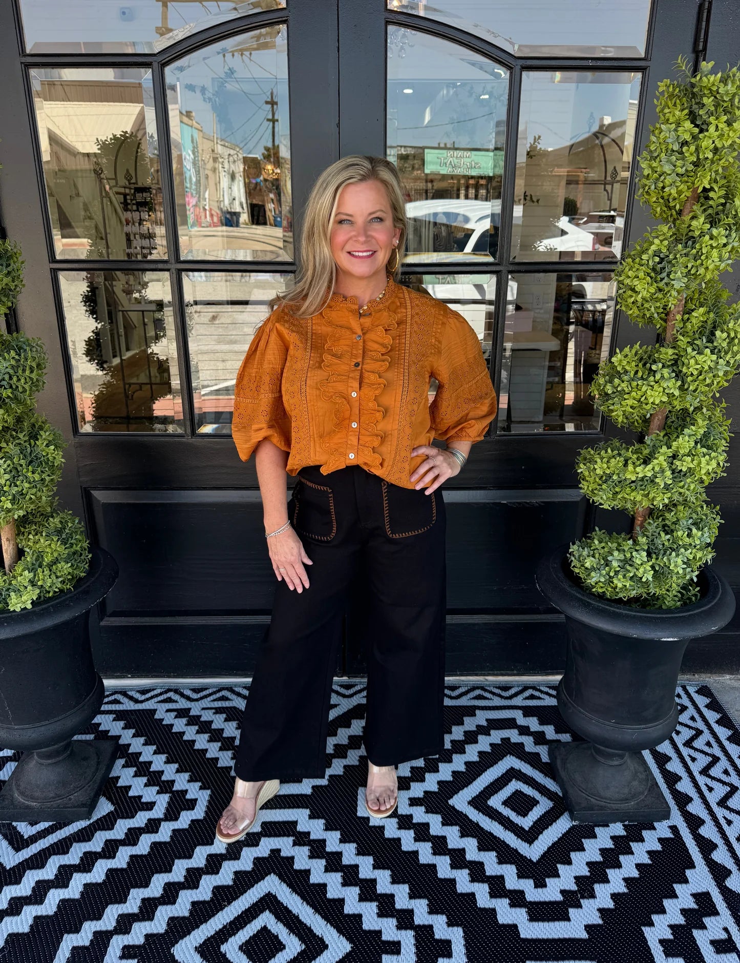 Eyelet Embroidered Top