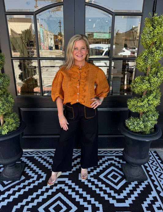 Eyelet Embroidered Top
