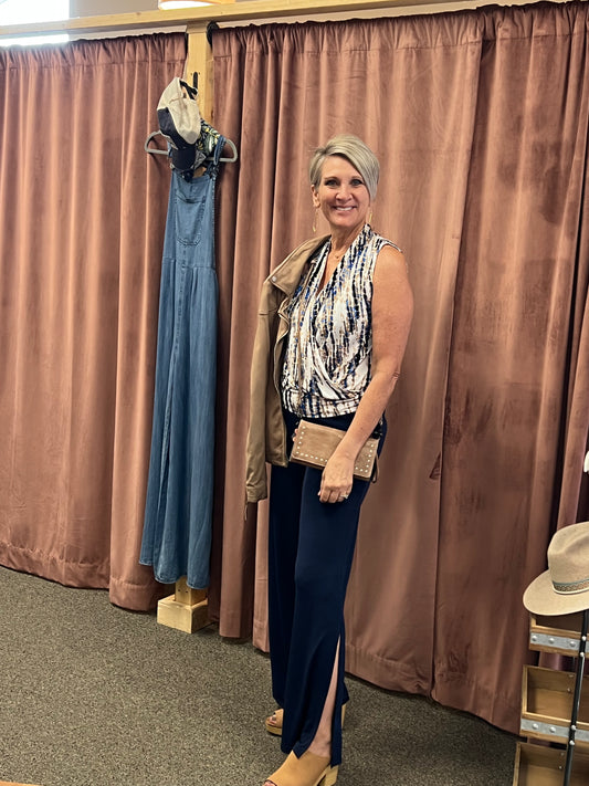 TF-2318 Ity Banded Top Reena