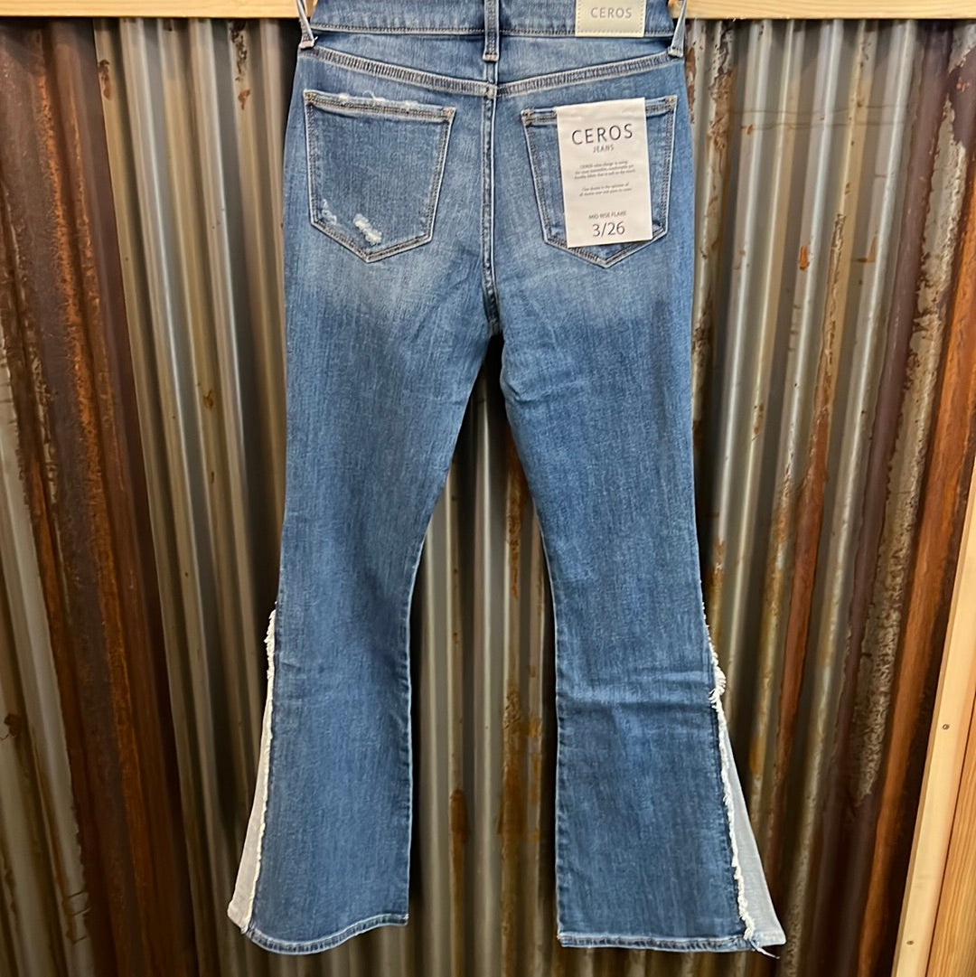 CF5545 Mid Rise Flare Med Blue