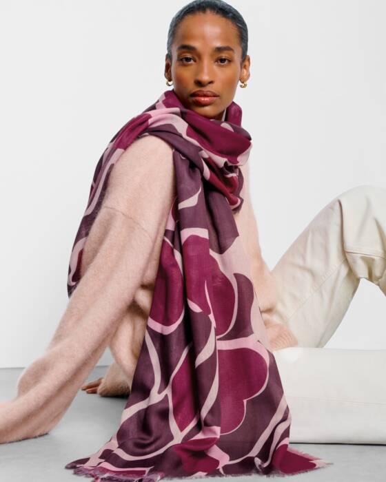 Printed Organic Heart Scarf