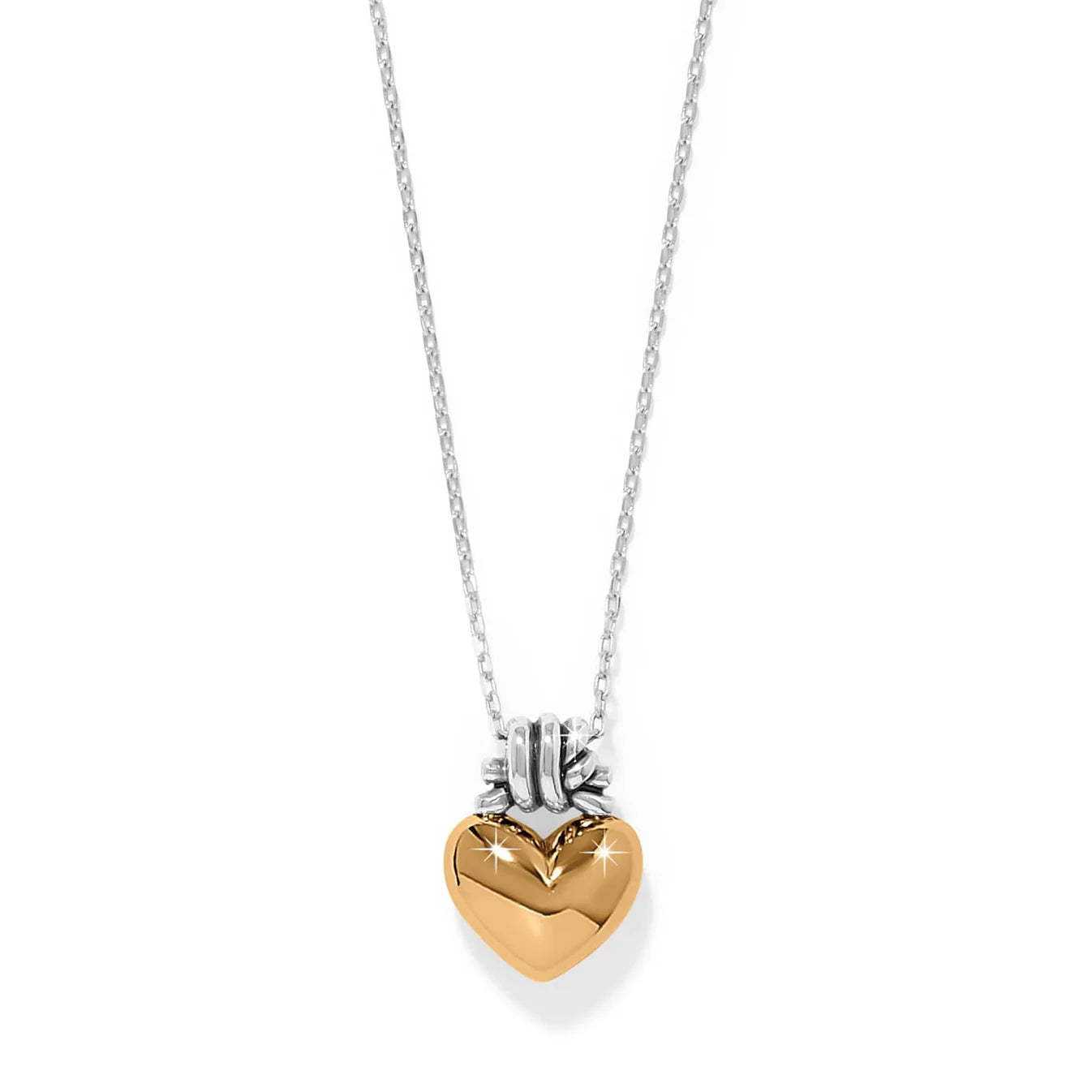 Interlok love knot heart necklace