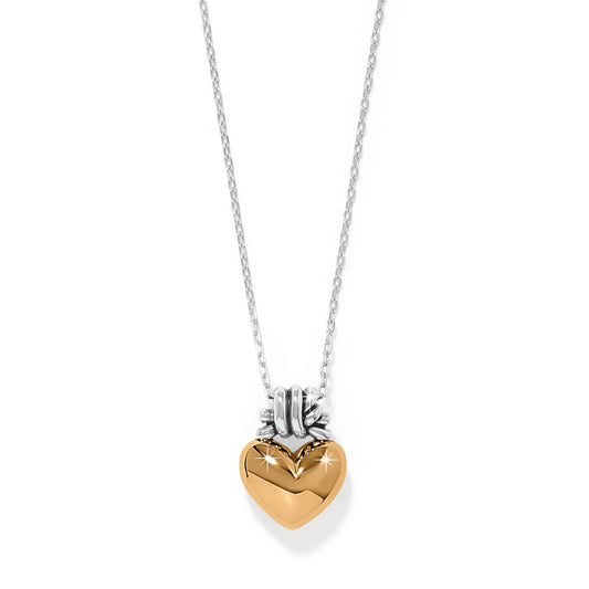 Interlok love knot heart necklace