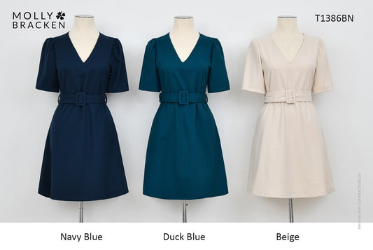 Ladies Woven Dress Navy