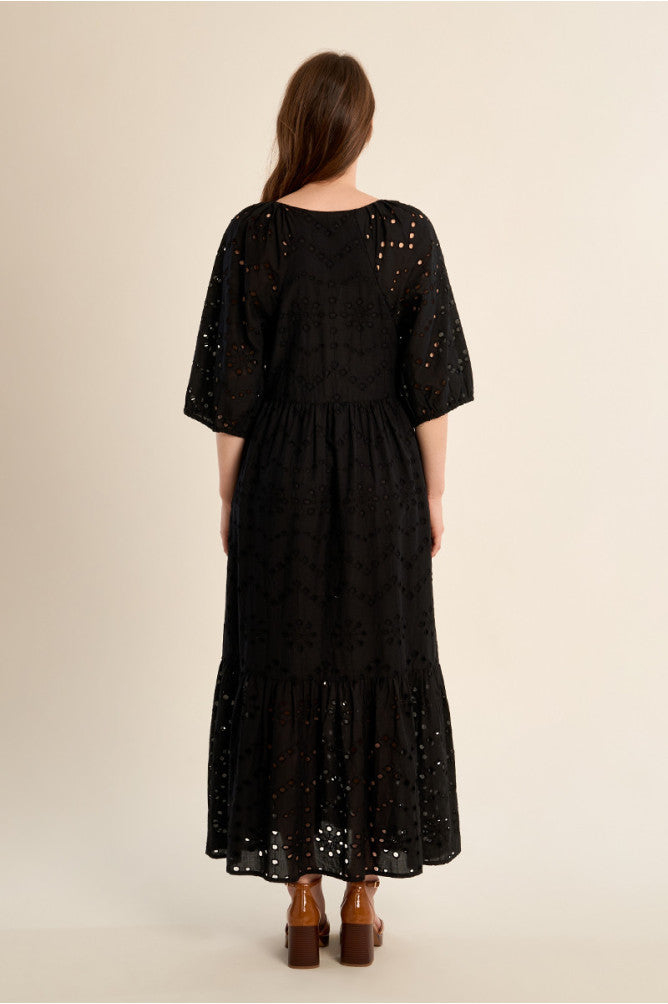 Long Cotton Dress w/ Embroidery