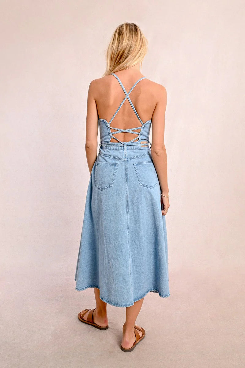 E1707DE Long Denim Dress
