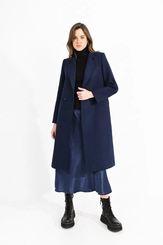 TR216BH Woven Coat Navy