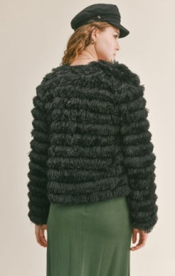 Prism fringe sherpa jacket