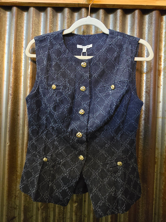 Denim vest with gold buttons SP0911