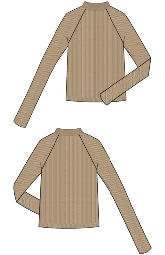 Long Sleeve Turtleneck Sweater - hrvst khki mlng