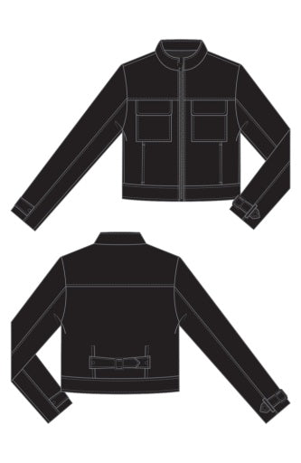 Zip Front Moto Jacket with Buckle