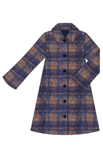 Swing Coat - navy multi