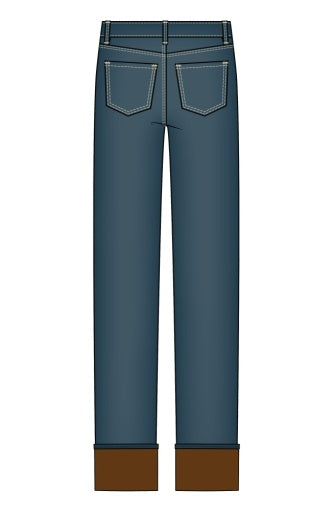 Kennedy High-Rise Straight W Velvet Cuff 30' Inseam - mystic pond