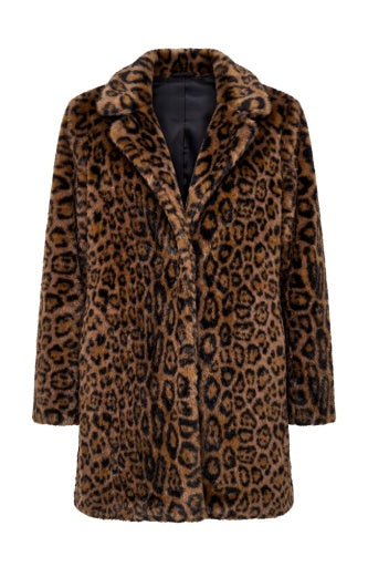 Collared Faux Fur Coat