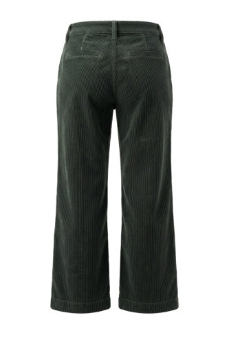 Mid-Rise Crop Wide Leg W/ Pintuck -27" Inseam - hunter green
