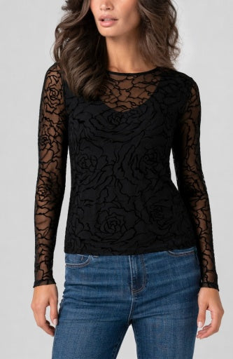 Long Sleeve Layered Knit Top with V Detail