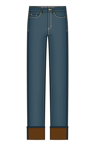 Kennedy High-Rise Straight W Velvet Cuff 30' Inseam - mystic pond