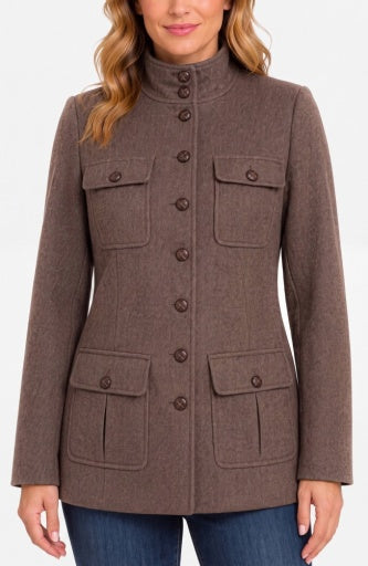 Funnel Neck Field Jacket - chestnut